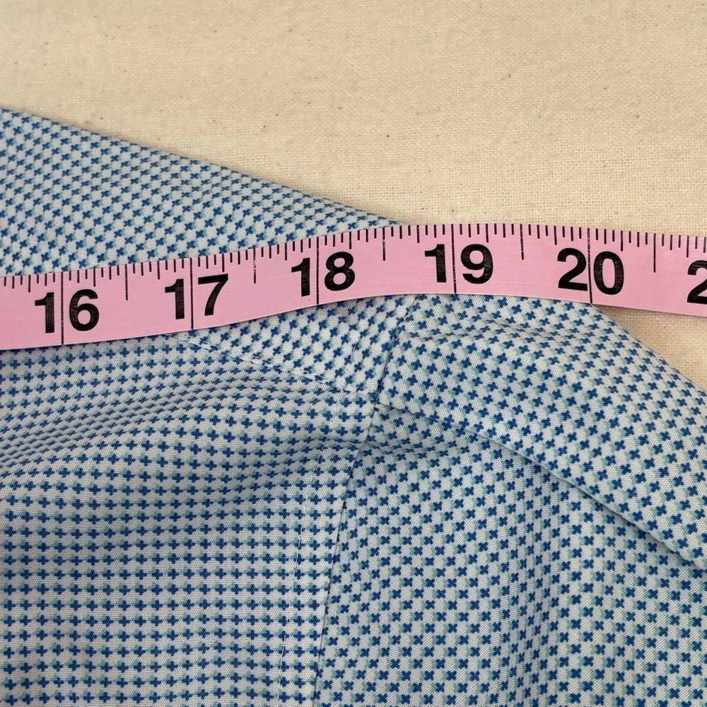 Perry Ellis Portfolio Slim Fit Men’s Button Down Shirt Blue Multi 16.5 34/35 EUC